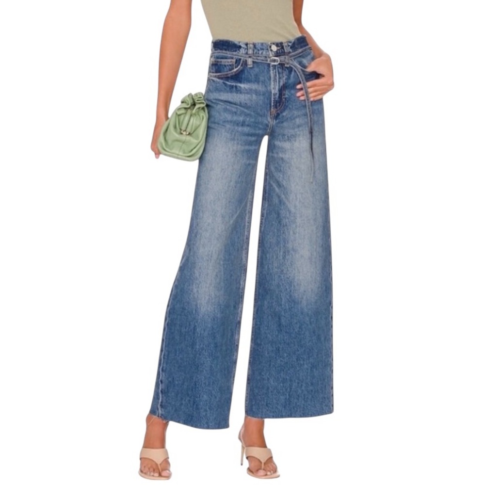 FRAME Denim High Rise Baggy Wide Leg Jean in Mykonos Size 27